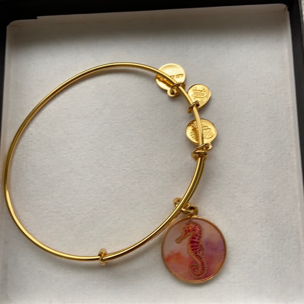Alex and ani gold sea horse bracelet